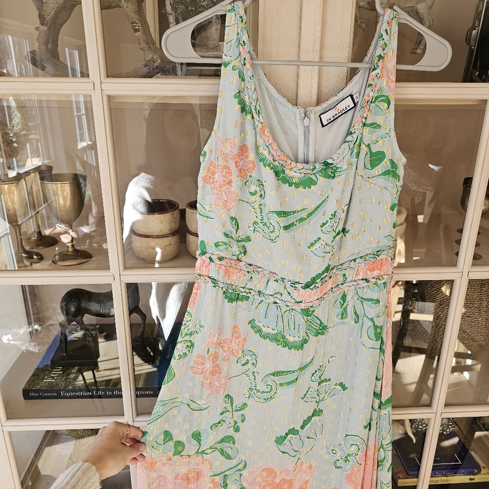 $449 CK Bradley Cleopatra Maxi Dress in Cordelia Sky Multi - Picture 6 of 9